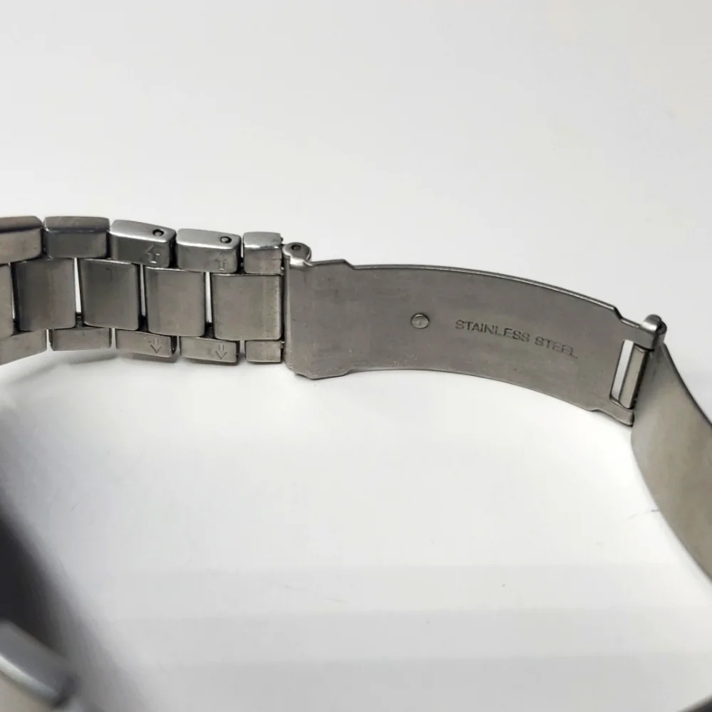 Fossil Watch BQ9360 Silver Steel Wristband Mother of Pearl Face Dual Subdial